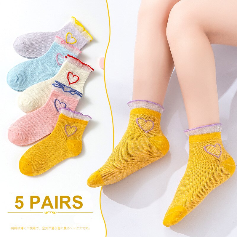 5 Pairs/Lot Baby Socks For Girls Newborns Infant C..